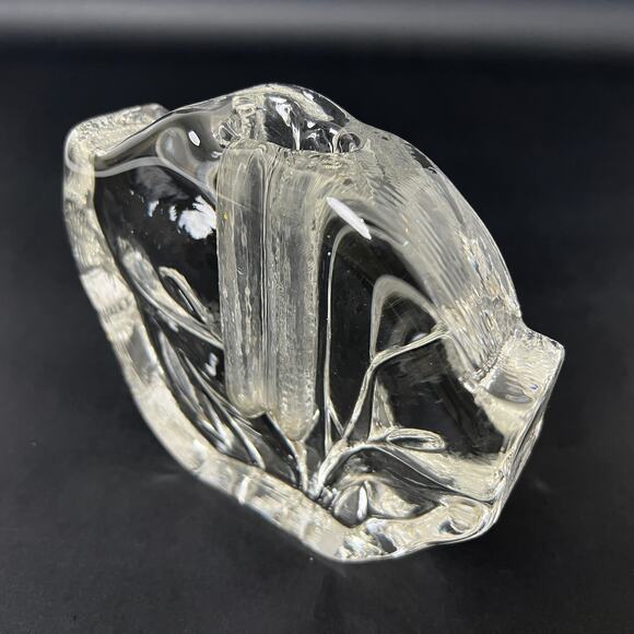 Calla Lily Double Bud Vase Clear Pressed Glass Elegant Artistic Decor Vintage - Picture 2 of 7